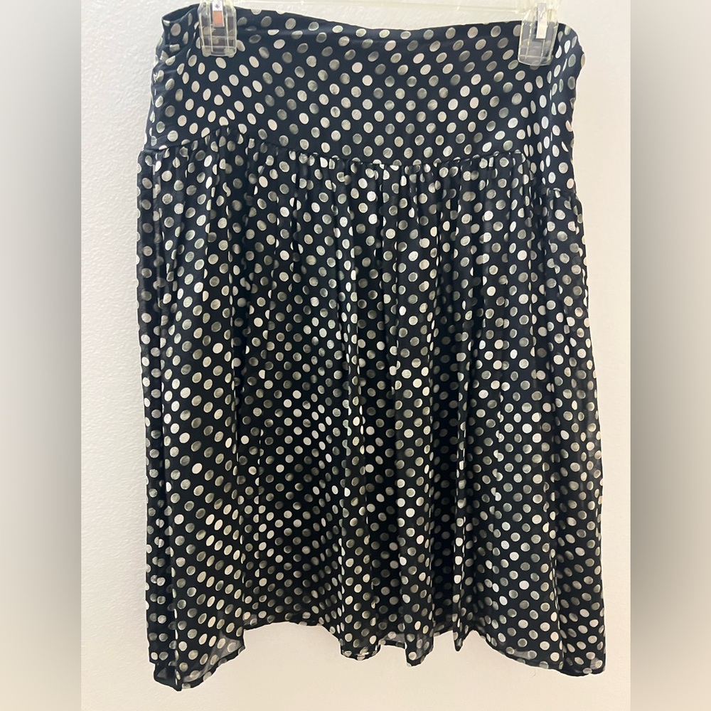 Theory Black Skirt with White Polka Dots size 30 in waist